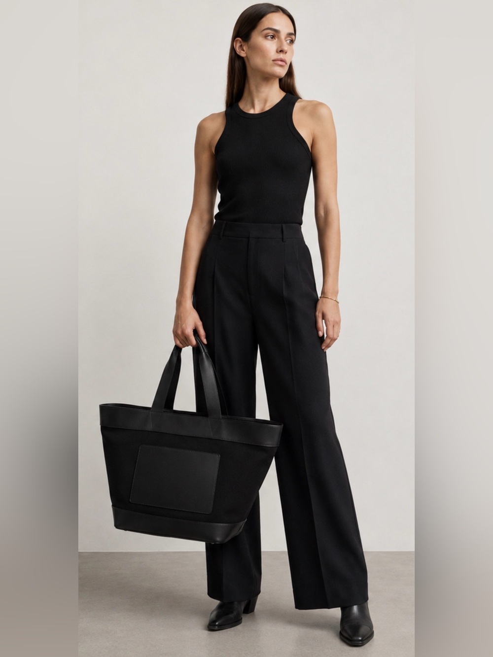 Alexander Wang Primal Leather Canvas Large  Black Tote women like new